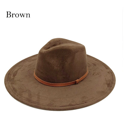 Suede Fedora Painting Felt Hats for Men and Women, Hand Sewn Fedora Adjustable Fall Winter Fashion Party Hats and Gifts