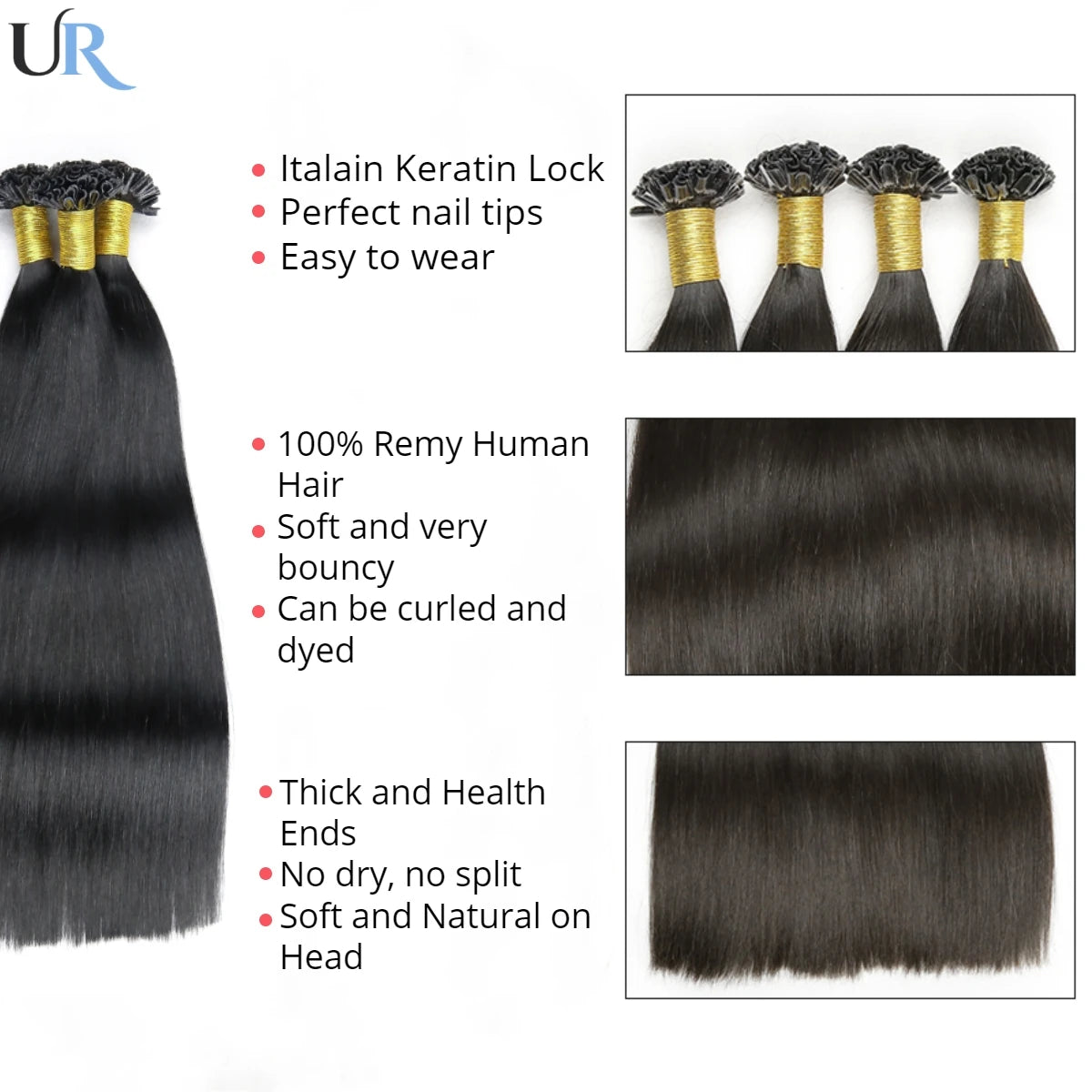 Human Hair U Tip Hair Wig 12inch 50 strands Wholesale Price Dropship Color #4 #27 Hair Extensions