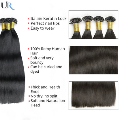 Human Hair U Tip Hair Wig 12inch 50 strands Wholesale Price Dropship Color #4 #27 Hair Extensions