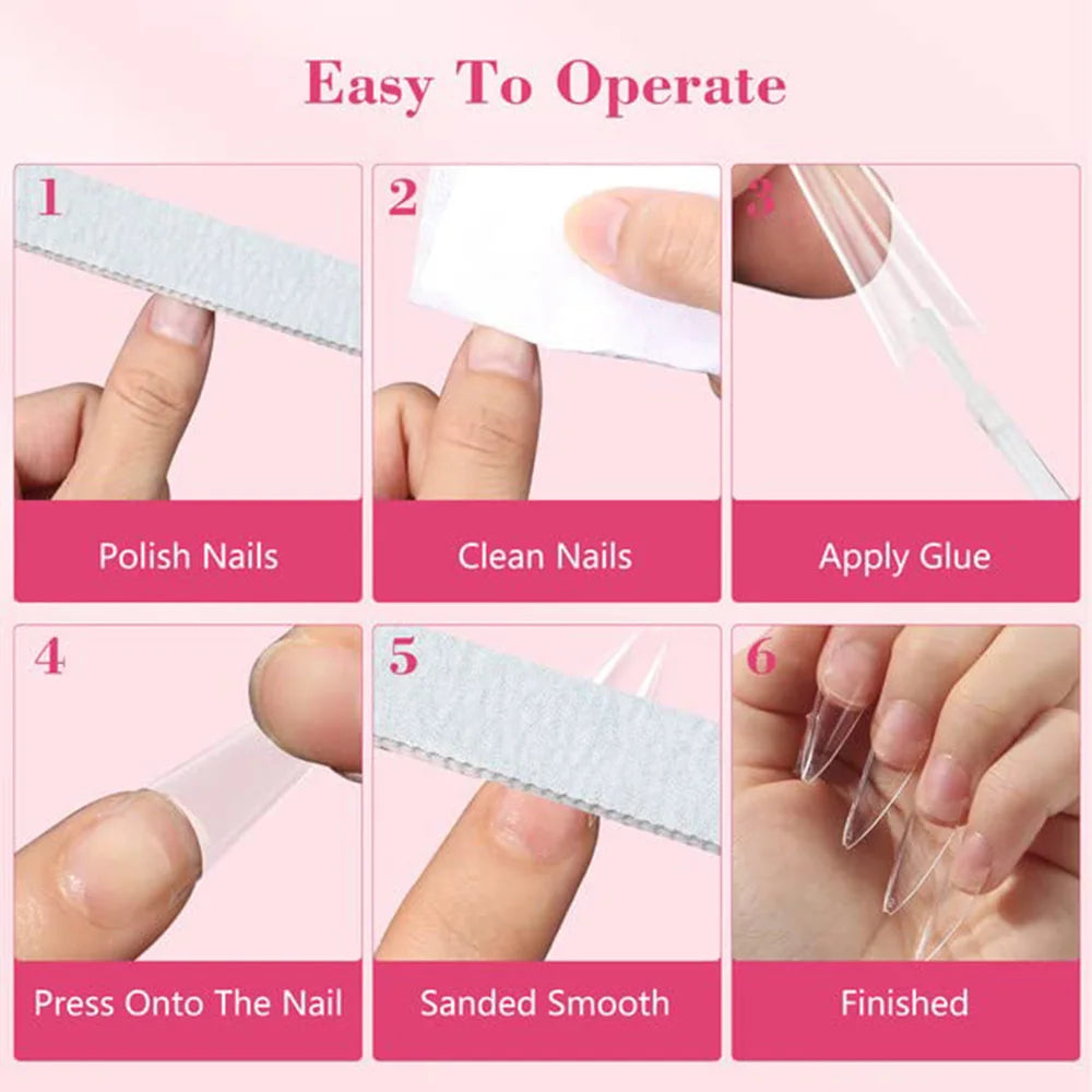 Clear Stiletto Nail Tips for Acrylic Nails Professional Soft Gel Nail Tips Medium Stiletto False Nails