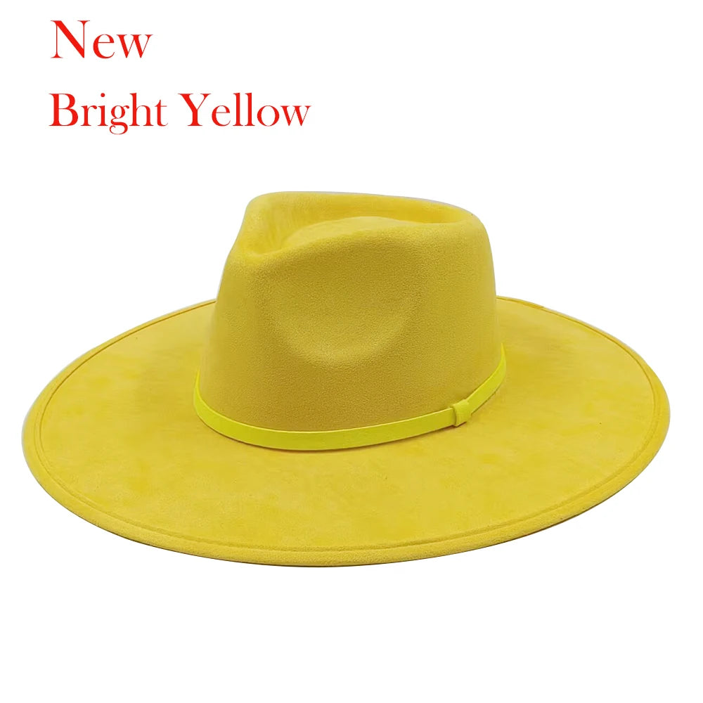 Suede Fedora Painting Felt Hats for Men and Women, Hand Sewn Fedora Adjustable Fall Winter Fashion Party Hats and Gifts