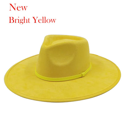Suede Fedora Painting Felt Hats for Men and Women, Hand Sewn Fedora Adjustable Fall Winter Fashion Party Hats and Gifts