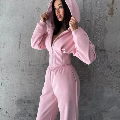 Ensembles deux pièces sweats à capuche pour femme, survêtements de sport, joggers Y2K, sweats pour l'automne, ensembles de pantalons assortis à taille élastique, style streetwear