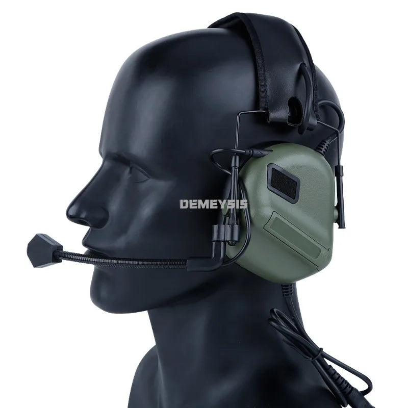 Tactical Headset Without Pickup Noise Reduction Shooting Earphone Hunting CS Communication Intercom Headphone Used with PTT