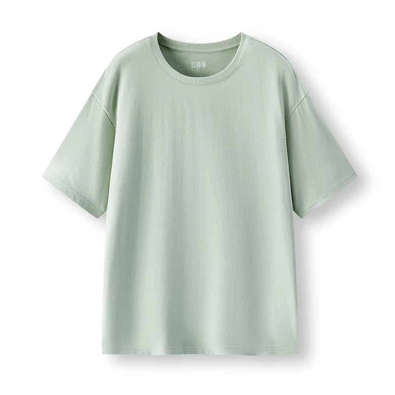 Semir Short Sleeve T-Shirt Men Pure Cotton Bottoming Shirt 2026 New Spring Solid Color Inner Layer Top Versatile White T-Shirt
