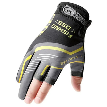 Fishing Cycling Gloves Men Summer Three Finger Cut Gloves for Fishing Sun Protection Male Anti-Slip Drive Breathable Thin Gloves