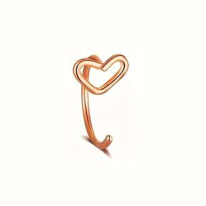 1pc Simple Heart-Shaped Nose Ring 20G Stainless Steel Piercing Jewelry for Women Daily Wear Body Piercing Accessory