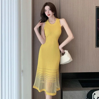 Dresses for Women Black SMidi Woman Dress Party Evening Night Club Prom Casual Youth G Fashion Summer 2025 Retro Sensual Sexy X