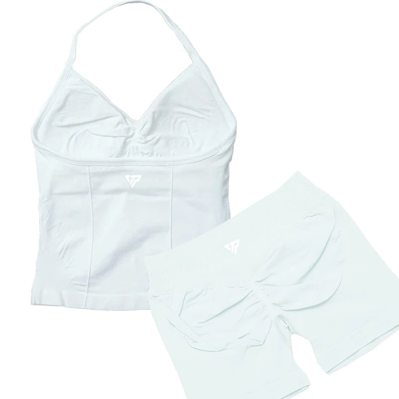 Ensembles 2 pièces Keep That Pump short haut tenues femme ensembles de yoga ensembles de sport soutien-gorge sans couture de haute qualité à lacets ensembles de sport anti-rayures
