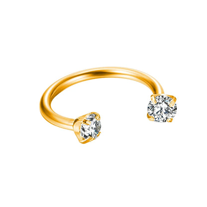 F136 Titane Piercing Pointe Conique Perle Ronde Zircon Hélice Anneaux de Nez Septum Cartilage Labret Boucle d'Oreille Bijoux de Corps Vente en Gros