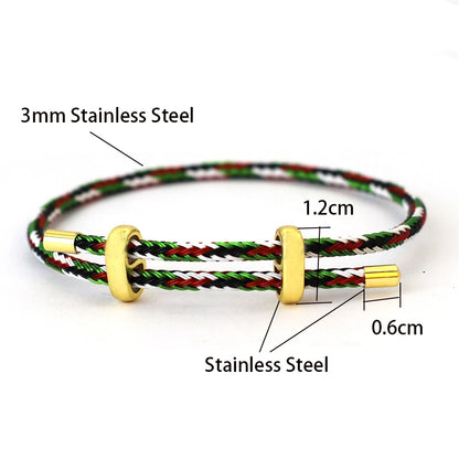 Adjustable Simple Stainless Steel Wire Charm Bracelet Unisex Sliding Knot Good Luck Red Rope Braslet Outdoor Cycling Accessories