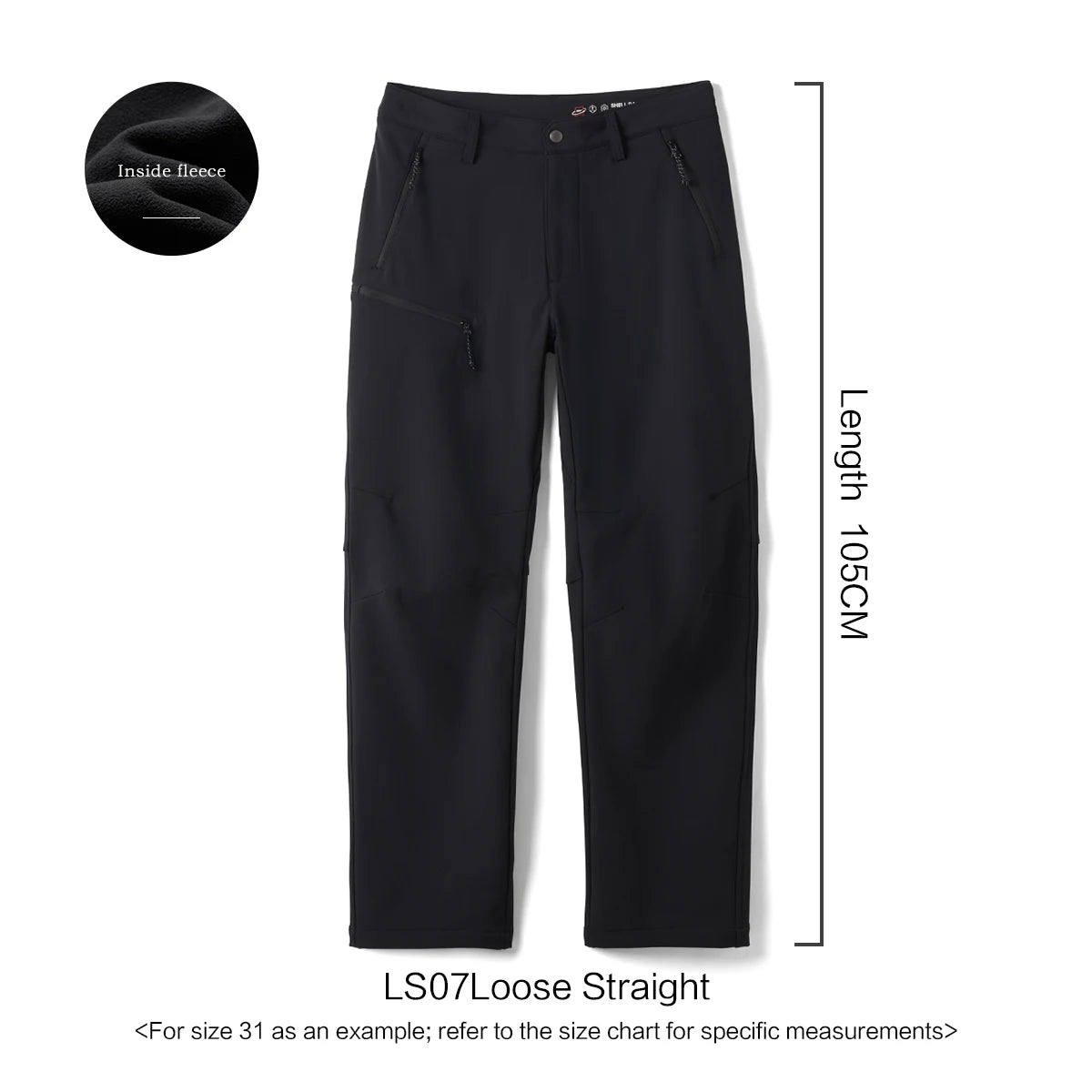 SIMWOOD 2026 Autumn New Loose Straight Soft Shell 300gsm Warm Fleece Lined Pants Casual Plus Size Outdoor Trousers