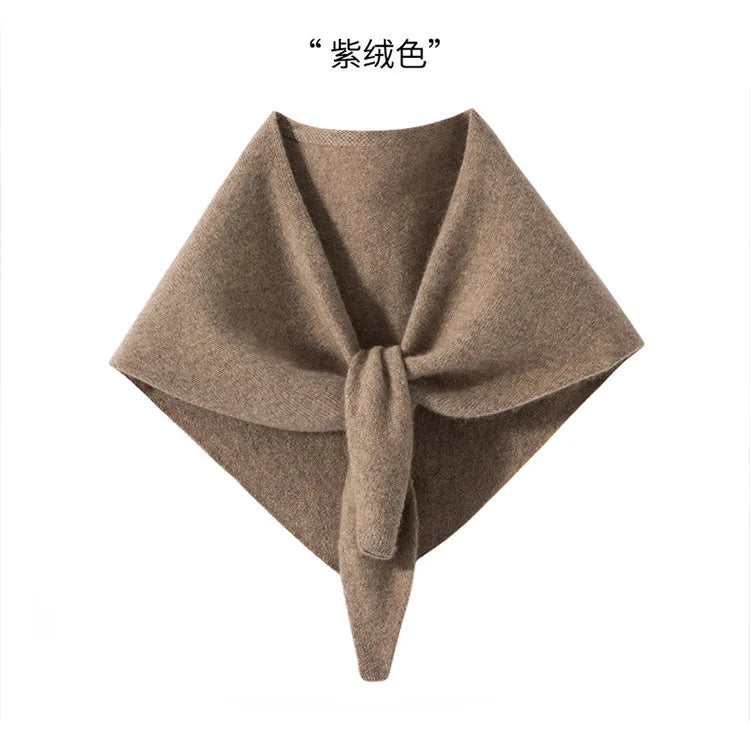 BirdTree, 100%Pure Cashmere Elegant Shawl, Women Solid Neck Protection, Soft Warm Triangle Scarf, 2024 Fall Winter Gift A48907QC
