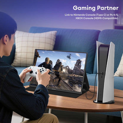 ZEUSLAP 16' 2.5K 144Hz Portable Monitor 2560*1600 16:10 100%sRGB 500Cd/m² Travel Gaming Display for Laptop Switch PS4 PS5 Xbox