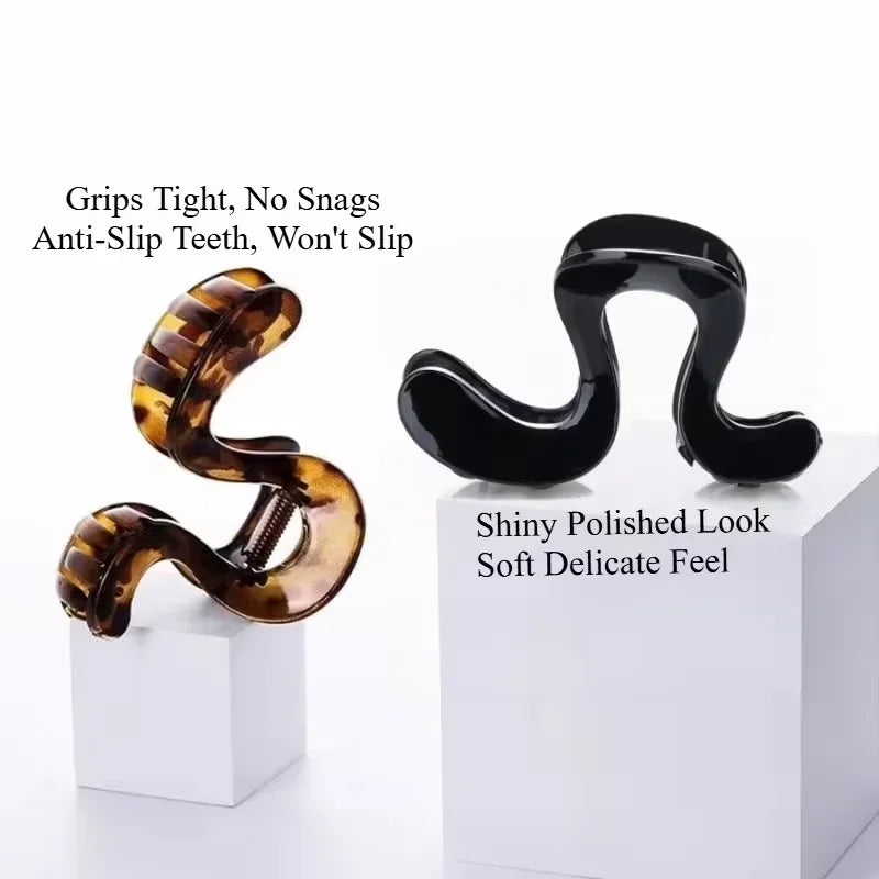 Elegant Curved Hairpins for Women High Ponytail Back of Head Design Hair Accessories