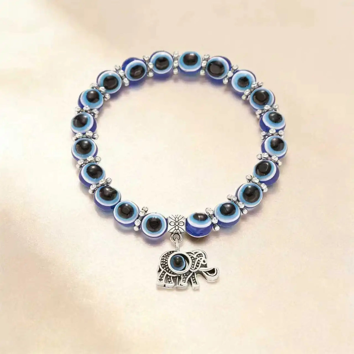 Turkish Evil Eye Bracelet for Men Women Blue Beaded Handmade Charm Jewelry with Butterfly Pendant Charm Bracelet Jewelry