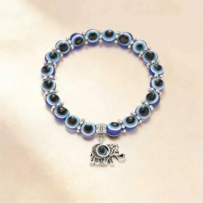 Turkish Evil Eye Bracelet for Men Women Blue Beaded Handmade Charm Jewelry with Butterfly Pendant Charm Bracelet Jewelry