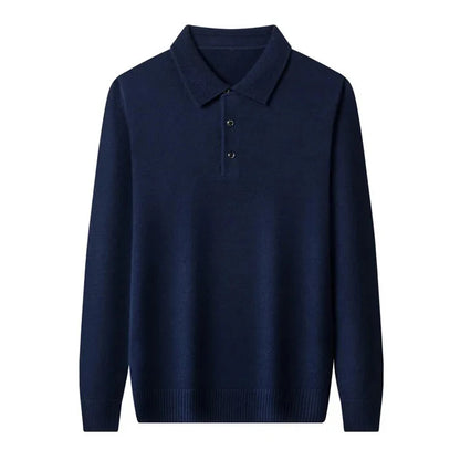 Men's 100% Mink Cashmere Large Size Sweaters Autumn Winter Solid POLO-neck Casual Knit Pullovers Long Sleeve Warm Jumper to