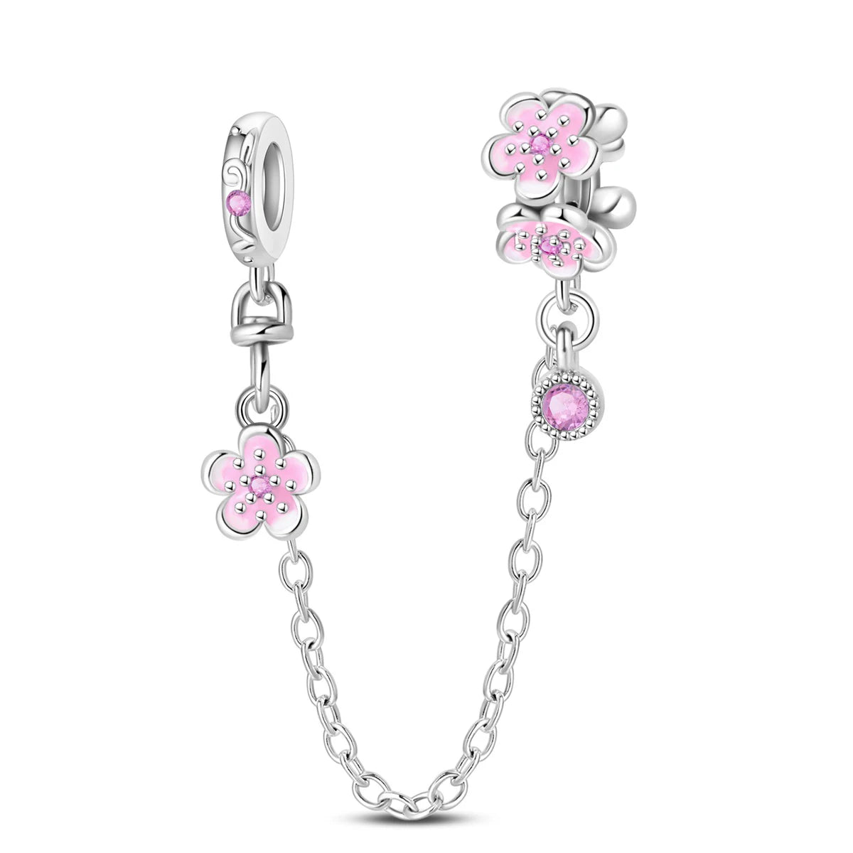 S925 Silver Plated Star Moon Safety Chain Charms Beads Fit Original Bracelet Fine DIY Birthday Jewelry