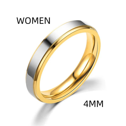 Bague de mariage en acier inoxydable au design tendance, largeur 4/6 mm, pour homme et femme, bijoux pour le jour du Souvenir, cadeaux de Saint-Valentin