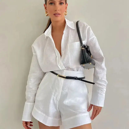 Women 2 Piece Set Outfit Women'S Vacation Fashion Casual Suit Solid Color Summer Conjuntos Para Mujeres 2 Piezas Elegantes 2025