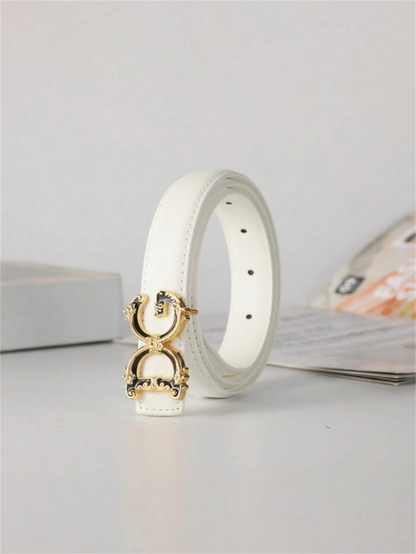 "1 piece of women's alphabet-style leather belt, suitable for jeans, skirts, fashionable autumn, fall, and Christmas, a versatil