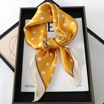 Lady Hair Dot Scarf Female Silk Square Scarves Head Wraps for Women Bandana Fashion Foulard Shawls Female Neckerchief Summer