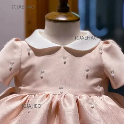 Party Dresses 2025 Children First Birthday For BabyCeremonial Dress Infant Wedding Vestidos Girls Princess White Gown Kids Girl