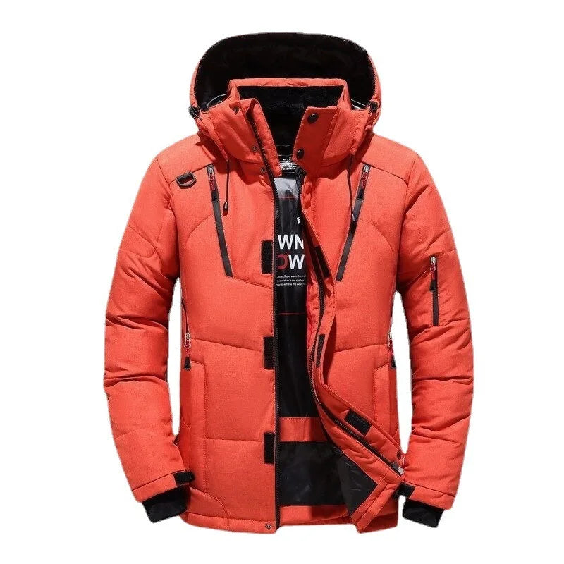 Men's Winter Outdoor Ski Suit Thick Warm Down Jacket Set Windproof Waterproof Mountaineering Coat Harajuku Casual Outerwear New