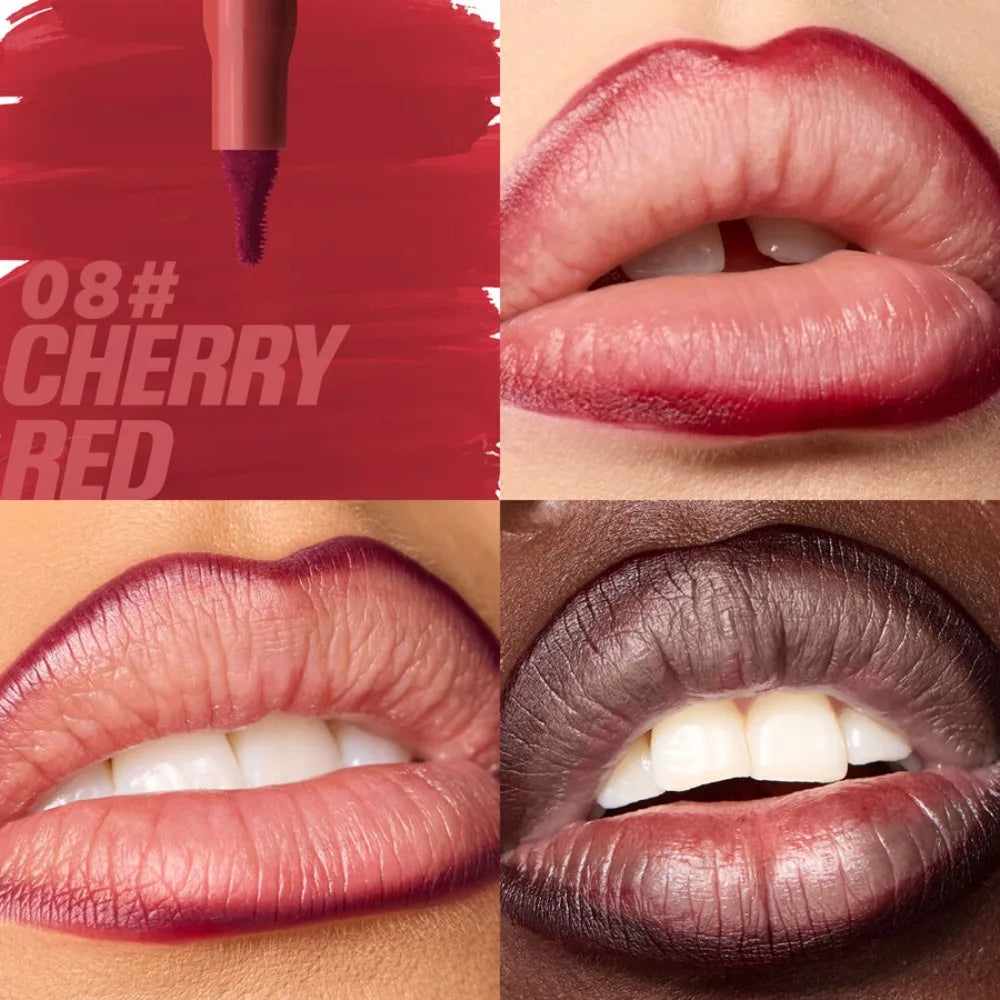 Crayon à lèvres mat imperméable Rouge Contour Teinte Rouge à lèvres Longue durée Anti-adhésif Hydratant Lèvres Maquillage 8 couleurs Velours