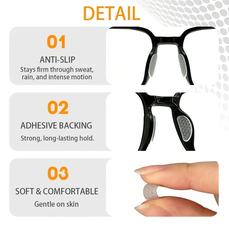 Anti-fall Silicone Eyeglass Nose Cushion Stickers with Lizard Texture, Non-slip Nose Bridge Pads for All Kinds of Sunglasses Eye