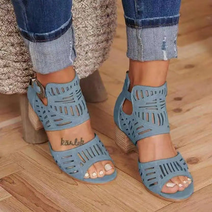 Sandales à talons hauts pour femmes, rétro, gladiateur, décontractées, style Rome, mode d'été, grande taille 35-43, sandales pour femmes 2023