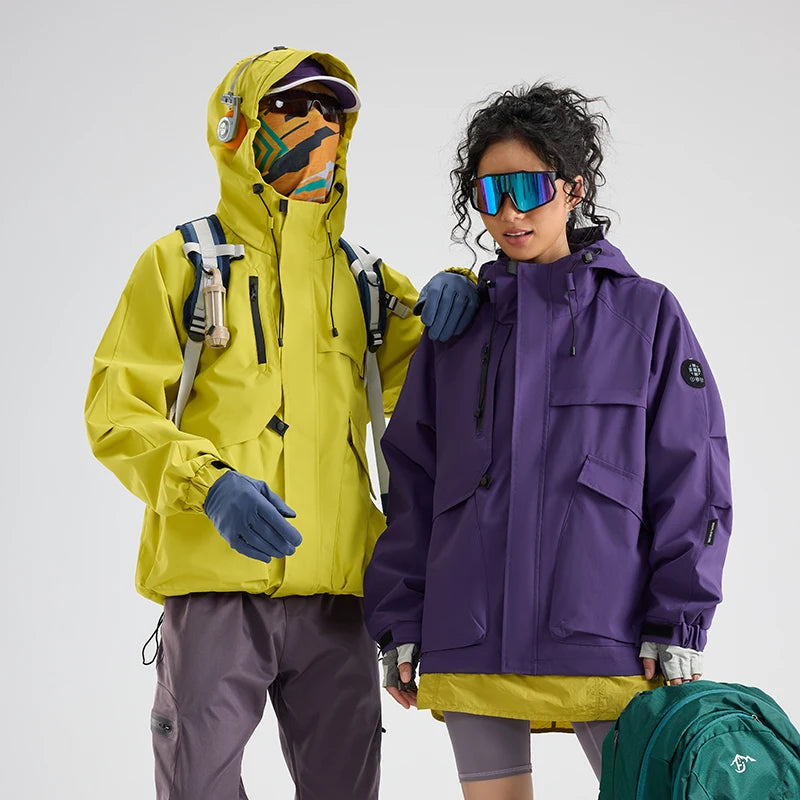 New Men's Mountaineering Jacket Windproof Waterproof Hiking Jackets for Men Fashion Hip Hop Design Casual Oversize Outdoors Coat
