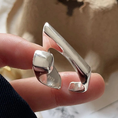 Bagues en argent sterling 925 pour femmes, bijoux fins géométriques, bague ajustable en or géométrique pour fête d'anniversaire