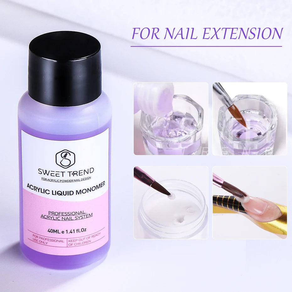 40ml Acrylic Liquid For Acrylic Powder Dust Nails Monomer Crystal Nail Tips Carving and Extension Manicure Decoration Tools