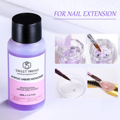 40ml Acrylic Liquid For Acrylic Powder Dust Nails Monomer Crystal Nail Tips Carving and Extension Manicure Decoration Tools