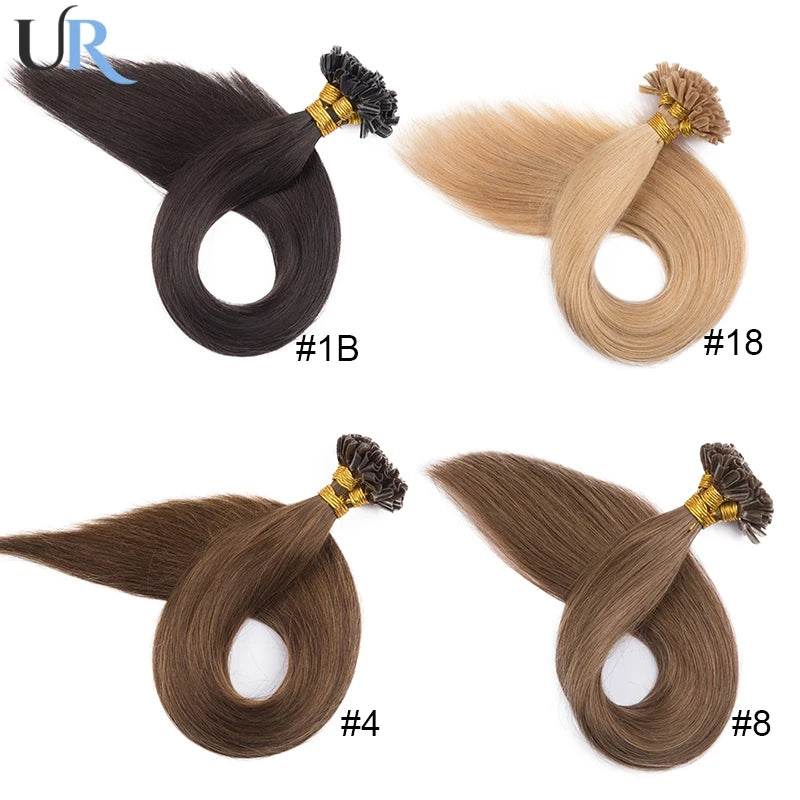 Human Hair U Tip Hair Wig 12inch 50 strands Wholesale Price Dropship Color #4 #27 Hair Extensions