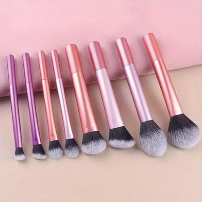 Lot de 8 pinceaux de maquillage professionnels – Poils synthétiques doux et de qualité supérieure, sans cruauté envers les animaux, faciles à nettoyer, pour fond de teint, fard à joues, fard à paupières, cosmétiques