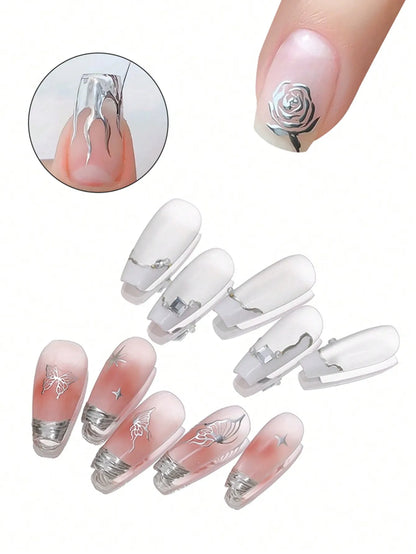 15ML Vernis à Ongles Gel Peinture Métallique Argent Miroir Soak Off Gel Vernis à Ongles Argent Miroir Paillettes Gel UV Pour Manucure à Domicile DIY