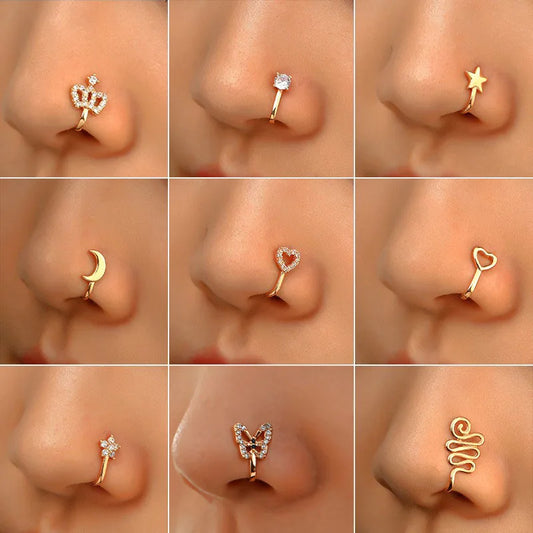 Anneau de nez pour hommes et femmes, Clip de nez, Faux piercing de septum, Rock Hip Hoop Punk, Bijoux de corps en acier inoxydable, Anneau de nez sans perforation 2026