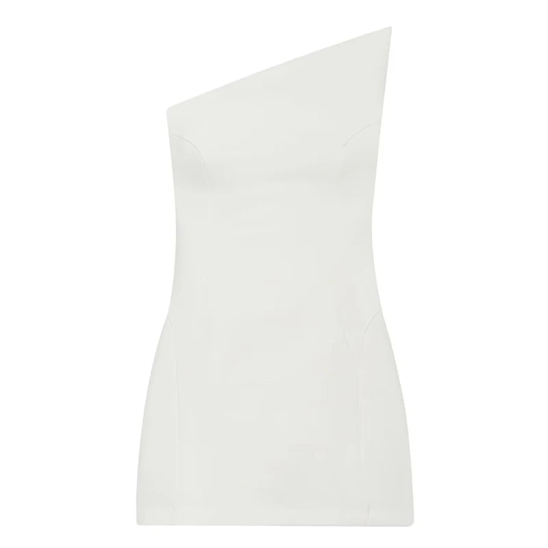 Women's Mini Dresses Sexy Backless Short Dress For Women Summer White Asymmetrical Off-Shouder Dress Elegant Female Party Dress