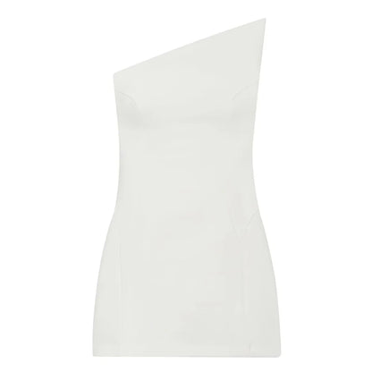 Women's Mini Dresses Sexy Backless Short Dress For Women Summer White Asymmetrical Off-Shouder Dress Elegant Female Party Dress