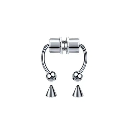 2pc Women Fake Piercing Nose Ring Hoop Body Jewelry
