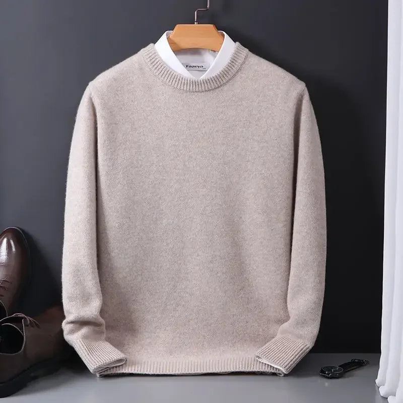 Hot Sale Cashmere Men's Sweater O-Neck Knitted Jumpers Long Sleeve Male Pullover  Soft Warm Woolen Fashion Clothing Big Size