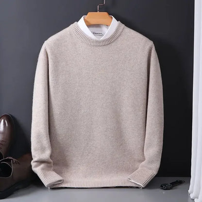 Hot Sale Cashmere Men's Sweater O-Neck Knitted Jumpers Long Sleeve Male Pullover  Soft Warm Woolen Fashion Clothing Big Size
