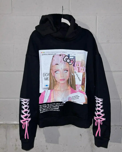 Sweats à capuche Droland Miller Scare Y2k Femme Gothique Punk Streetwear Grunge Haut Sweat-shirt Surdimensionné Harajuku Hip Hop Vêtements