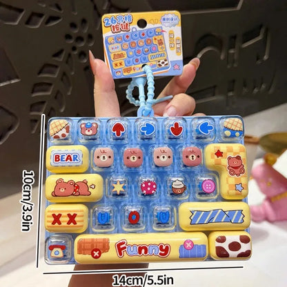 In Stock /26Grid Keycap /;Clicker Anti Stress Fidget Keyboard Keychain Decompression Button Cartoon Party Favor Gift 26구 키캡 키링