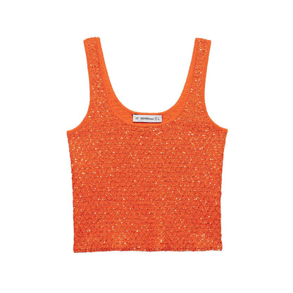 Vêtements féminins 2025 Nouveau style mode européenne et américaine, haut en tricot simple avec décoration de perles, gilet en tricot