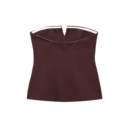 MUJER off Shoulder Tube Top Women Sexy Strapless Crop Top Woman Fashion Backless Short Tops for Women Spring Bustier Vest Top