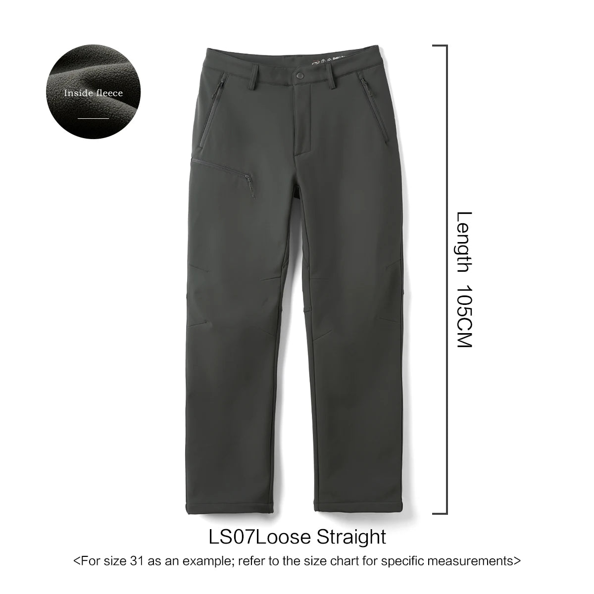 SIMWOOD 2026 Autumn New Loose Straight Soft Shell 300gsm Warm Fleece Lined Pants Casual Plus Size Outdoor Trousers